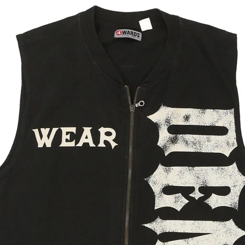 4 Wards Gilet - Large Black Cotton