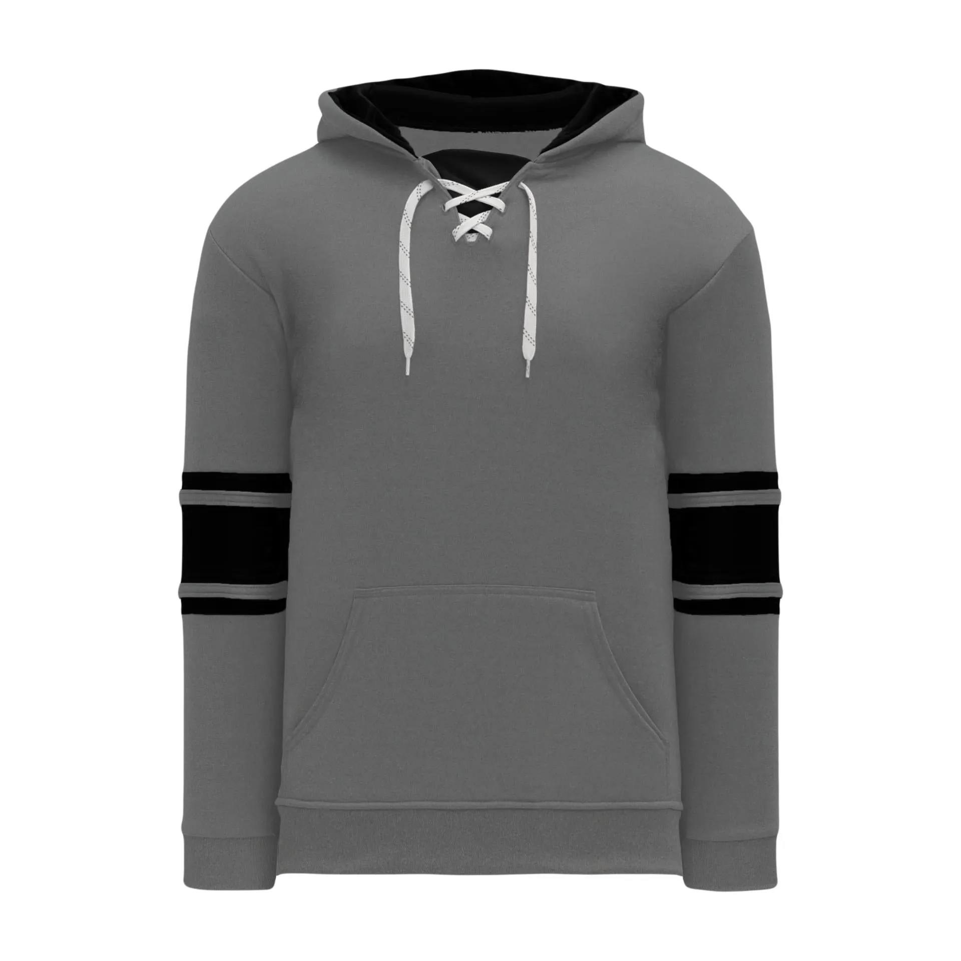 A1845-930 Heather Charcoal/Black Blank Hoodie Sweatshirt