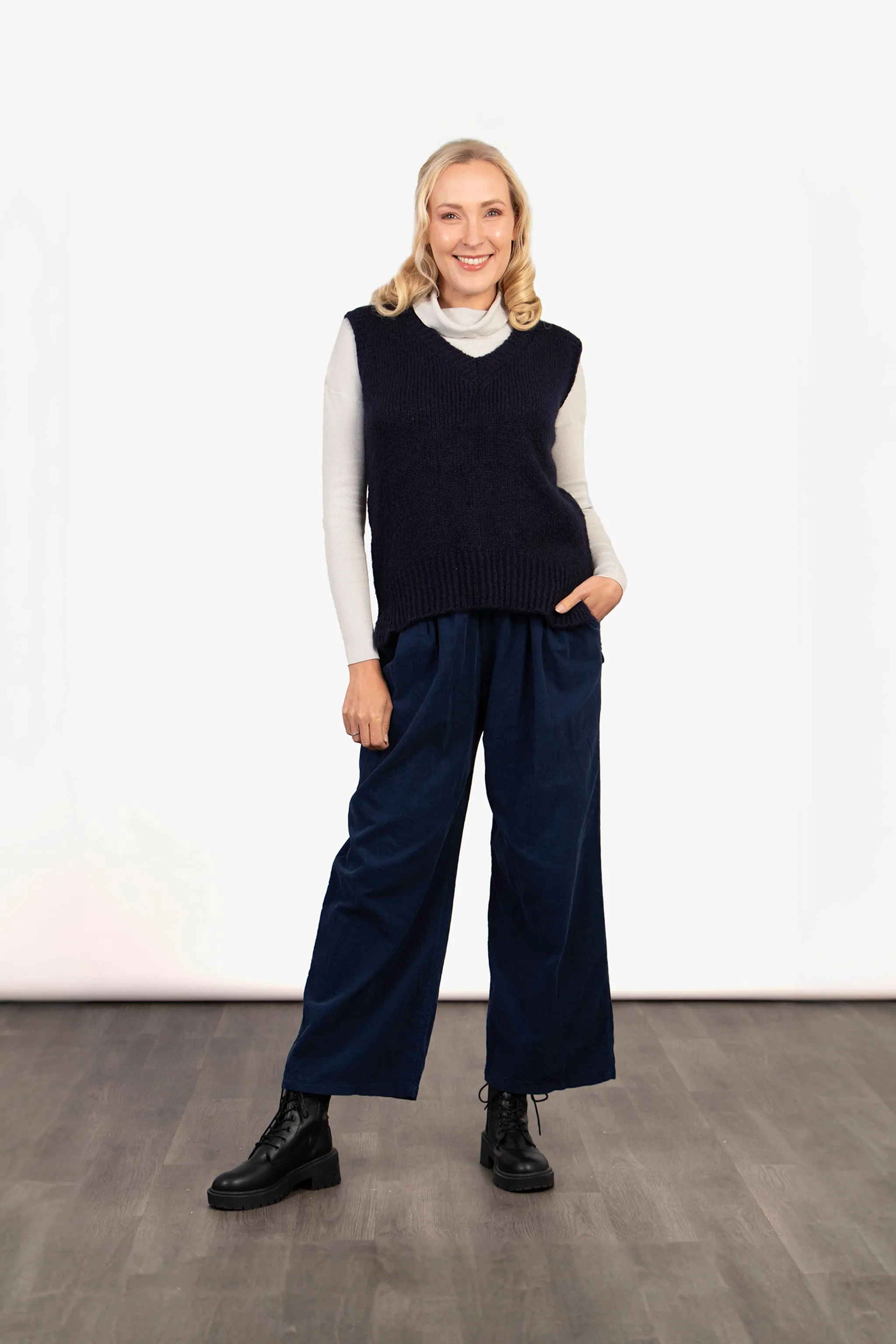 Adeline Tank Top - Navy Blue