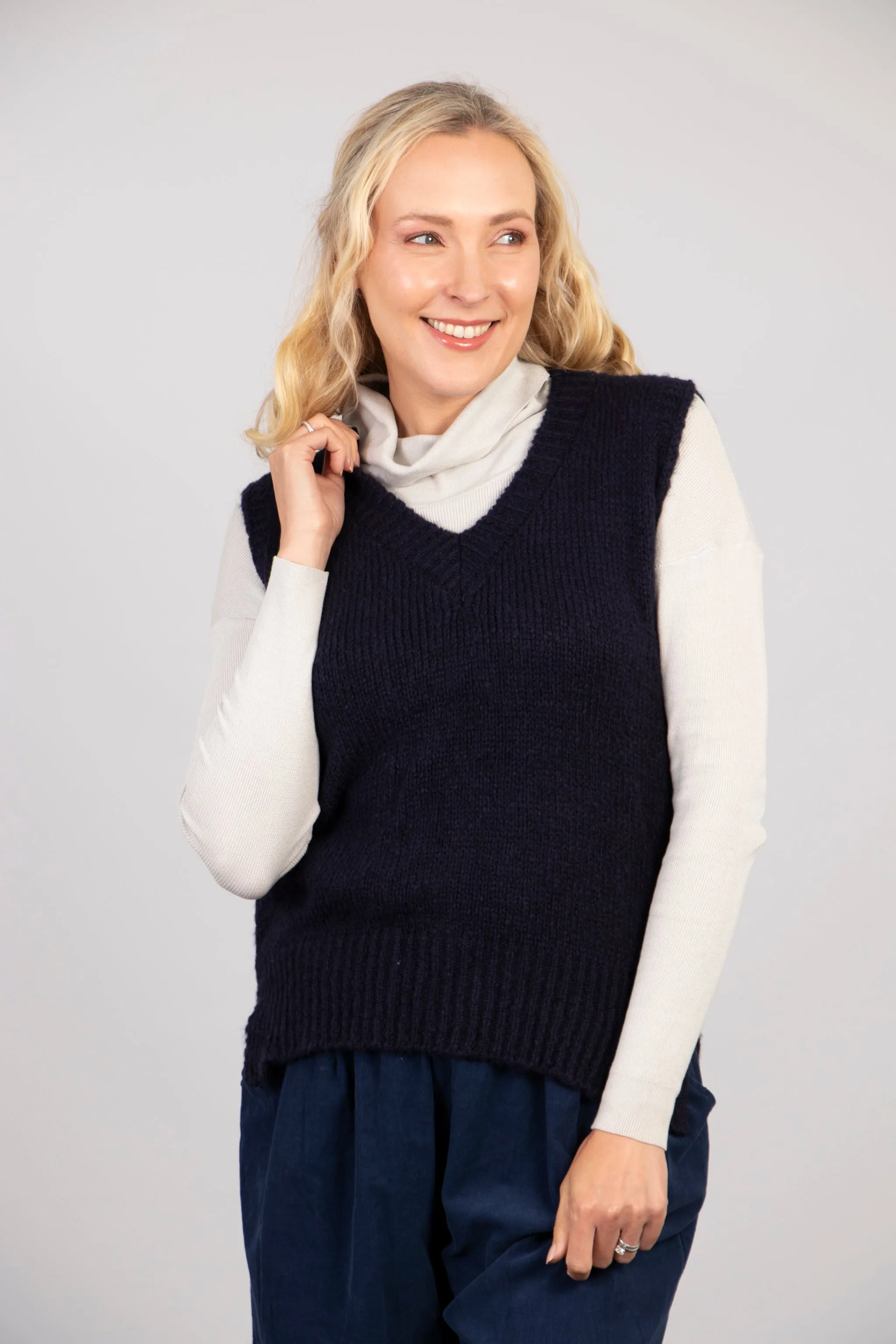Adeline Tank Top - Navy Blue