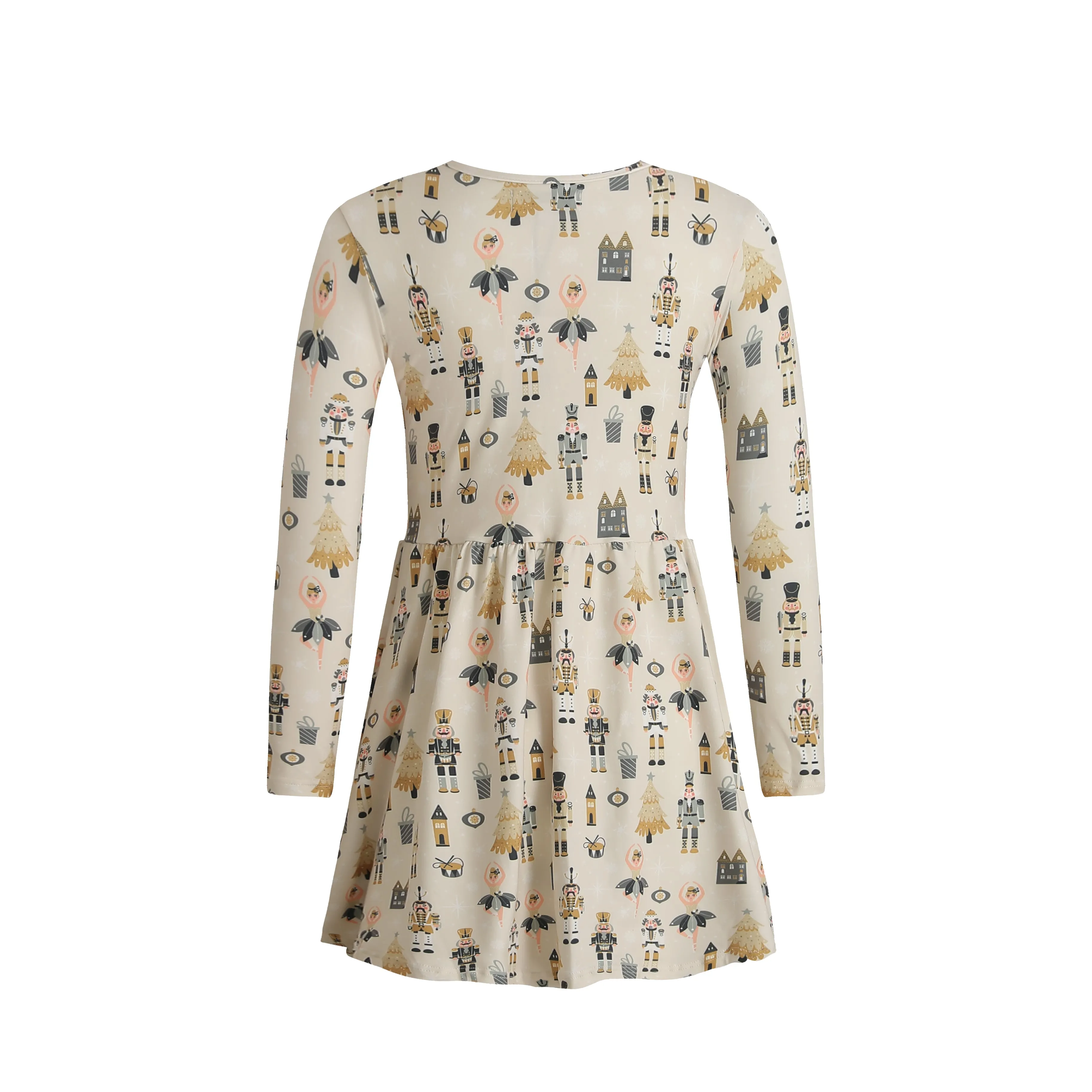 ALMA-LS-BABYDOLL-DRESS (KIDS) - NUTCRACKER CREME
