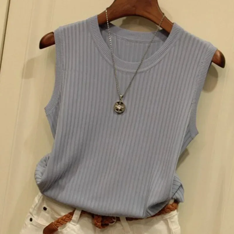 Ava – Women's Summer Casual O-neck Sleeveless Knitted Vest