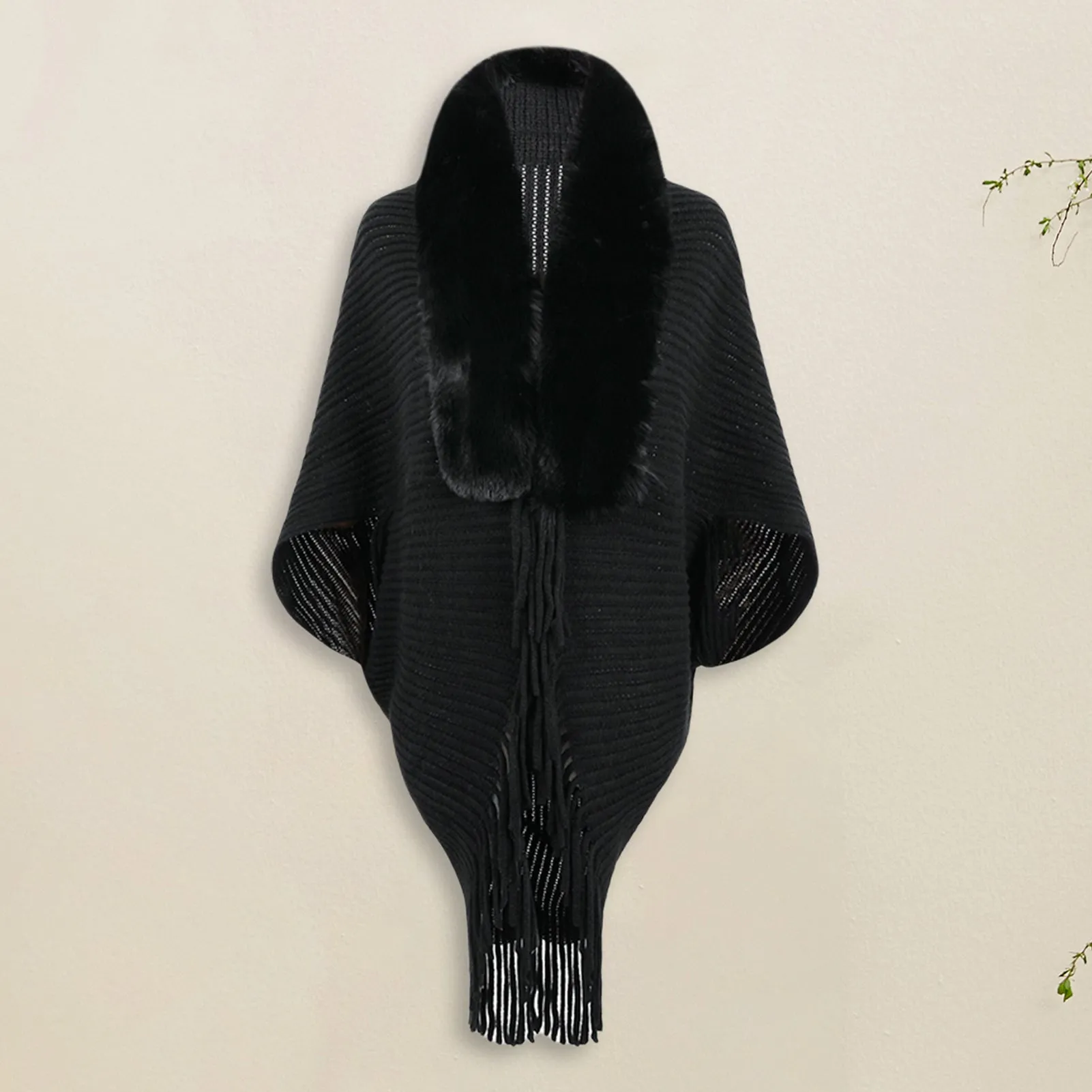 Beaumont Cardigan | Poncho vest met bont voor dames