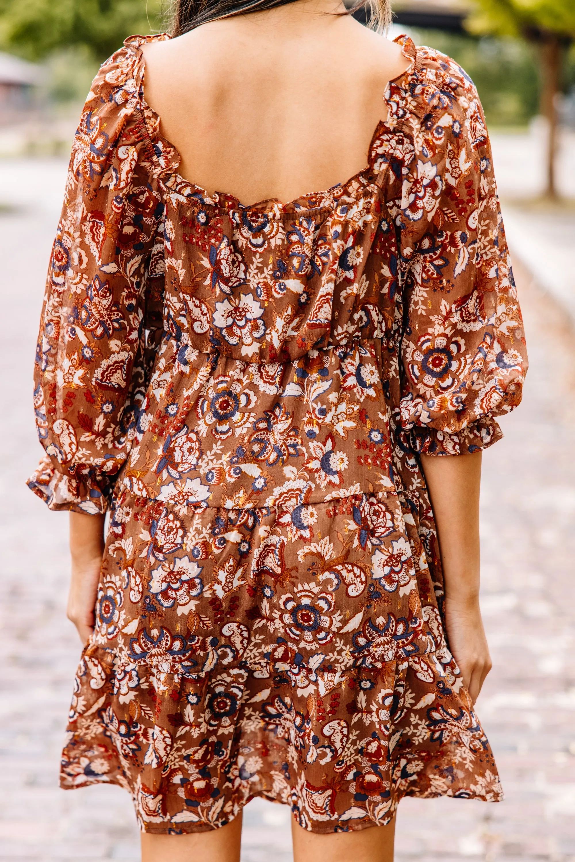 Believe In Yourself Brown Babydoll Dress