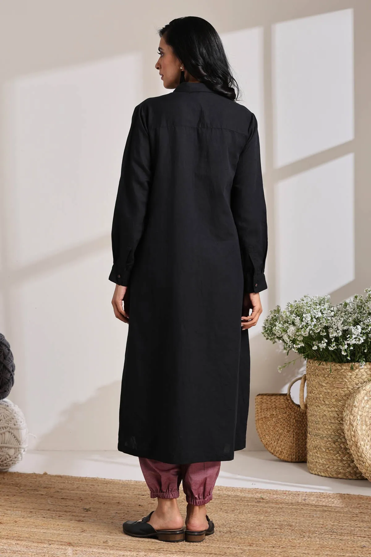 Black Cotton Tunic & Joggers