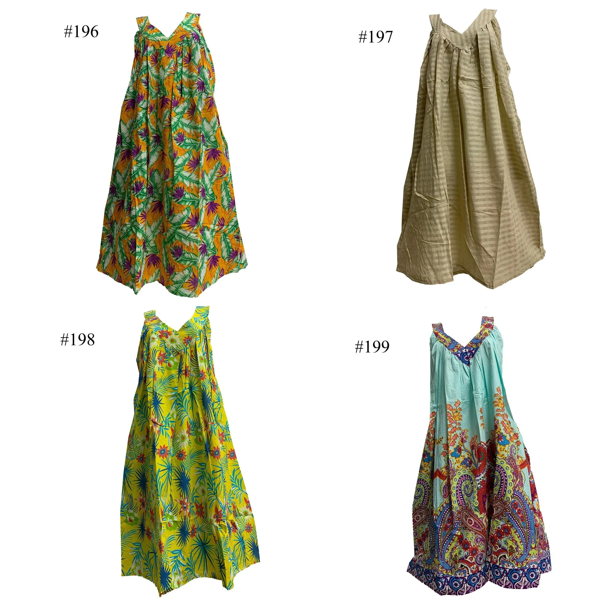 Boho Cotton Printed Asha V-Neck Sleeveless Summer Casual Patio Lounge Tie-Dye Dress with Pockets Plus Size Cotton Bohemian Dress