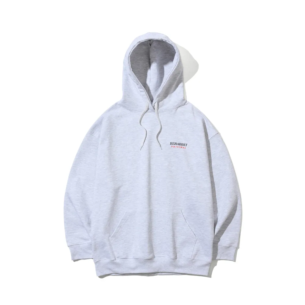BSRABBIT LOGO HOODIE HEATHER GREY