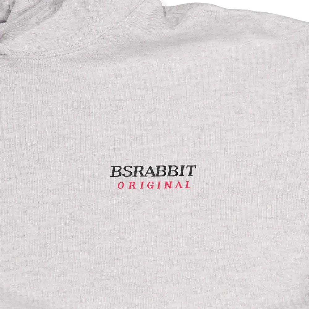 BSRABBIT LOGO HOODIE HEATHER GREY