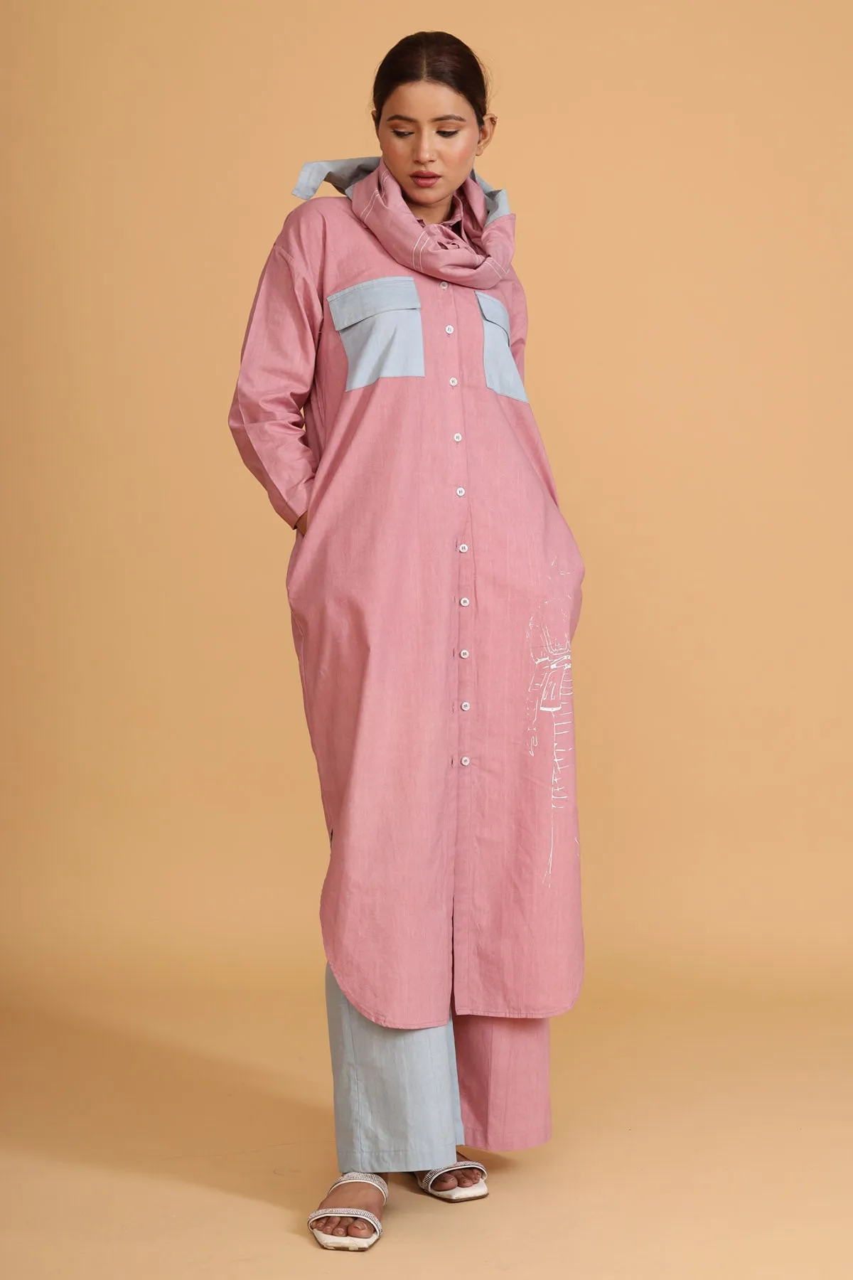 Color Block Painted Tunic Set