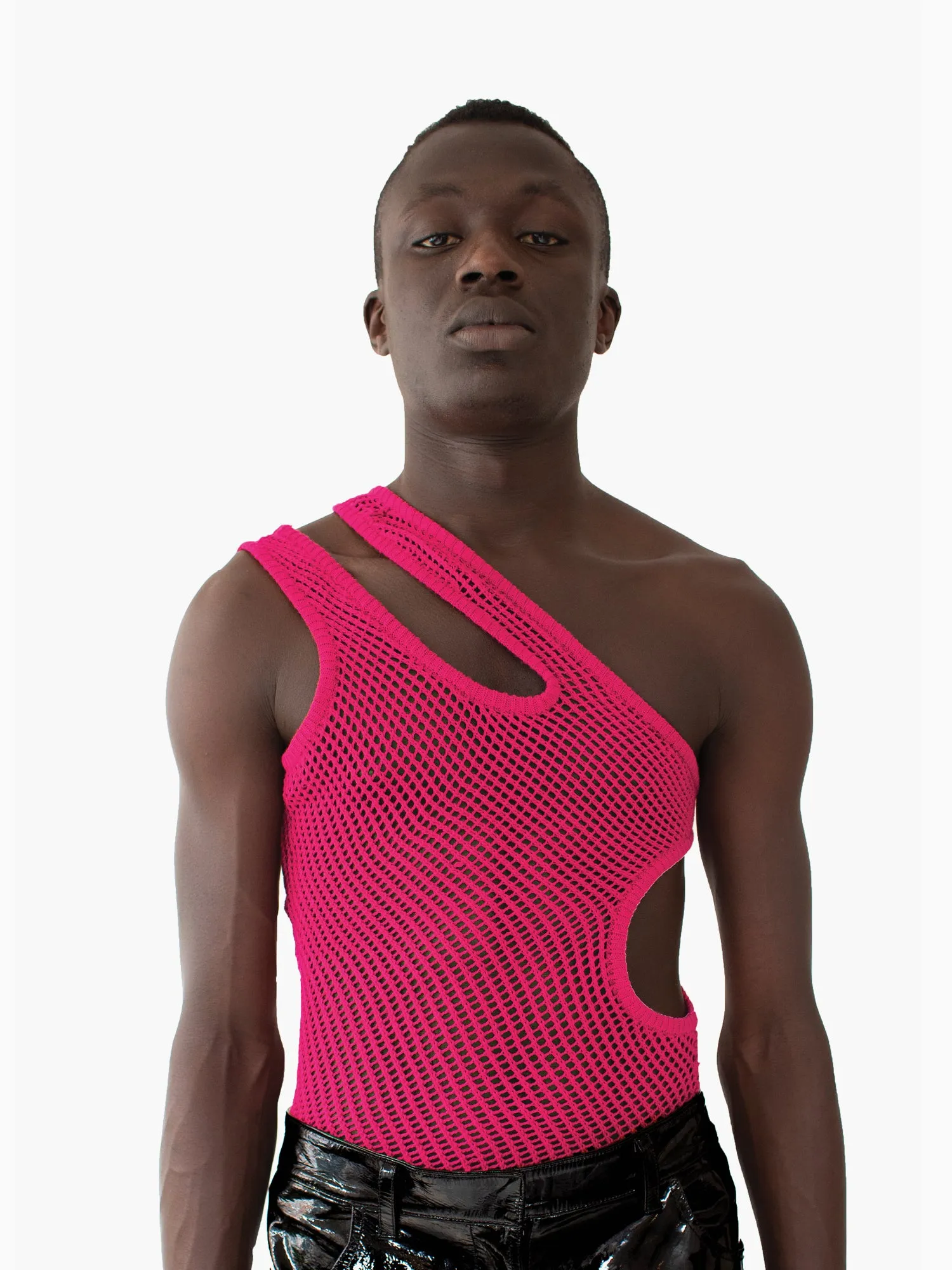 Cut-Out String Vest Pink