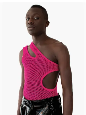 Cut-Out String Vest Pink