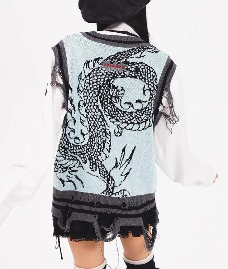 Dragon Knitted Vest CFI0001