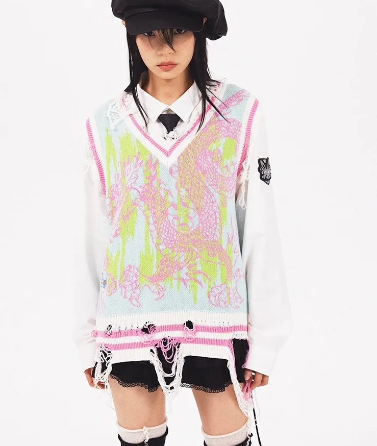Dragon Knitted Vest CFI0001