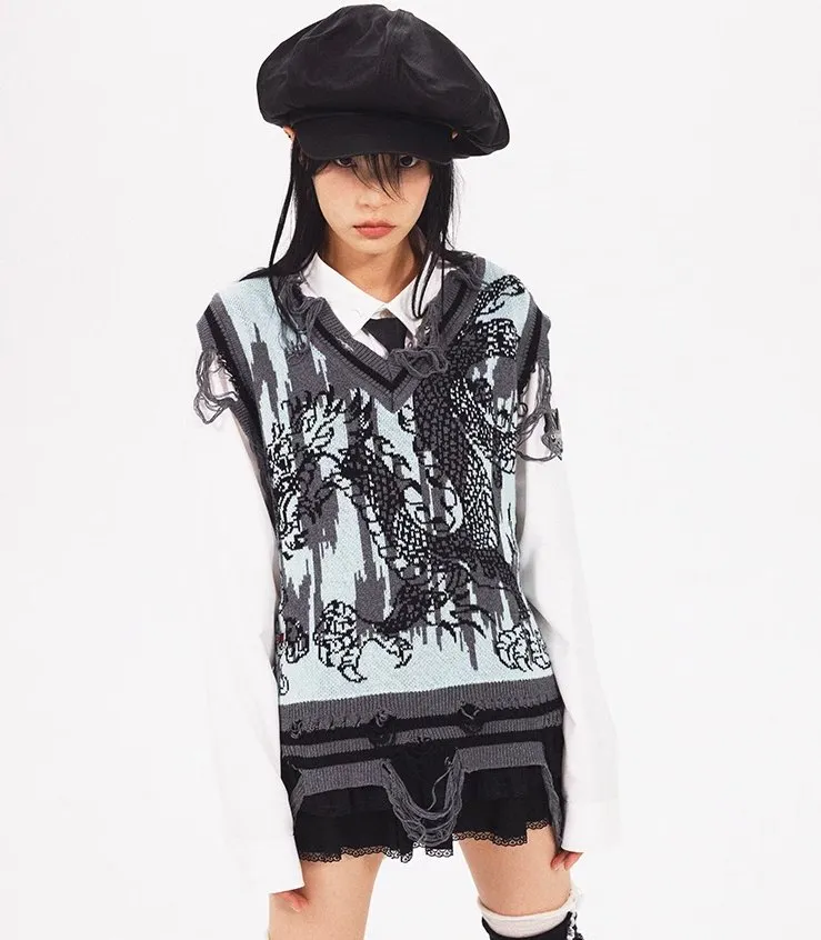Dragon Knitted Vest CFI0001