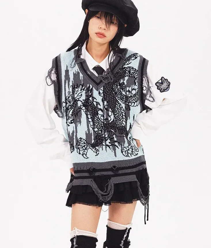 Dragon Knitted Vest CFI0001