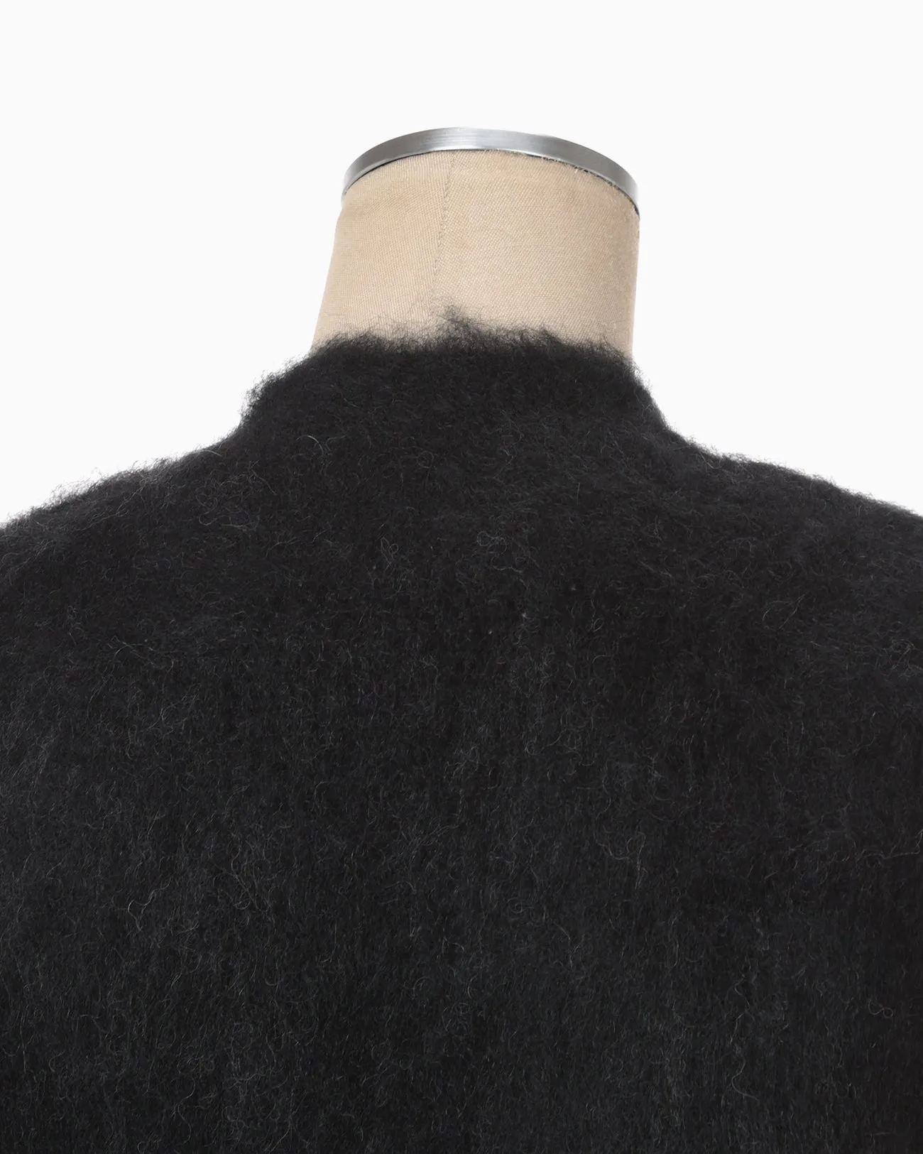 Drip Glaze Pattern Mohair Knitted Vest - khaki