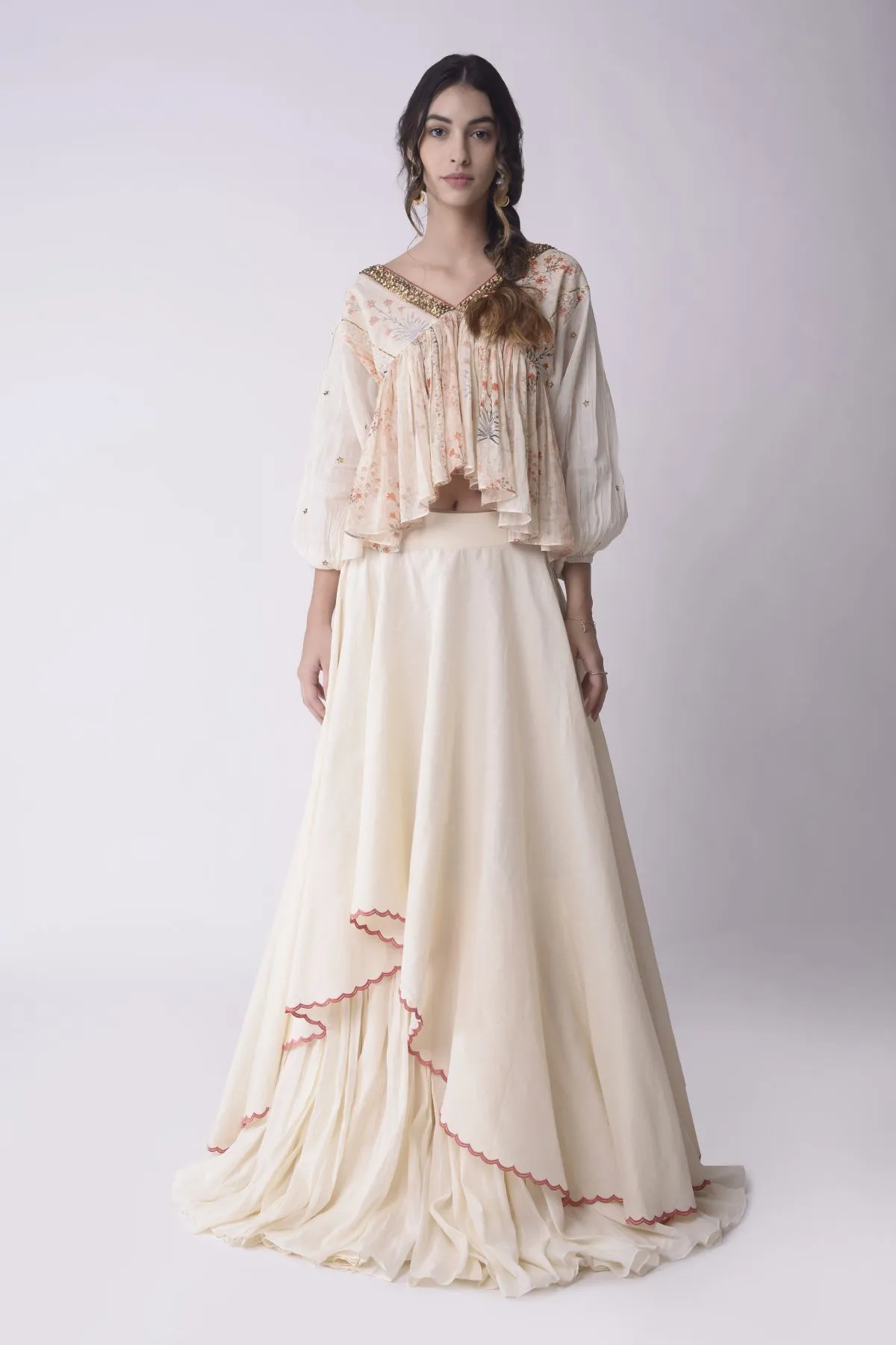 Flared Kaftan & Skirt Set