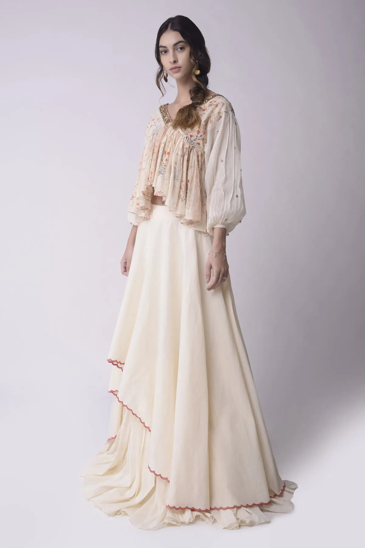 Flared Kaftan & Skirt Set