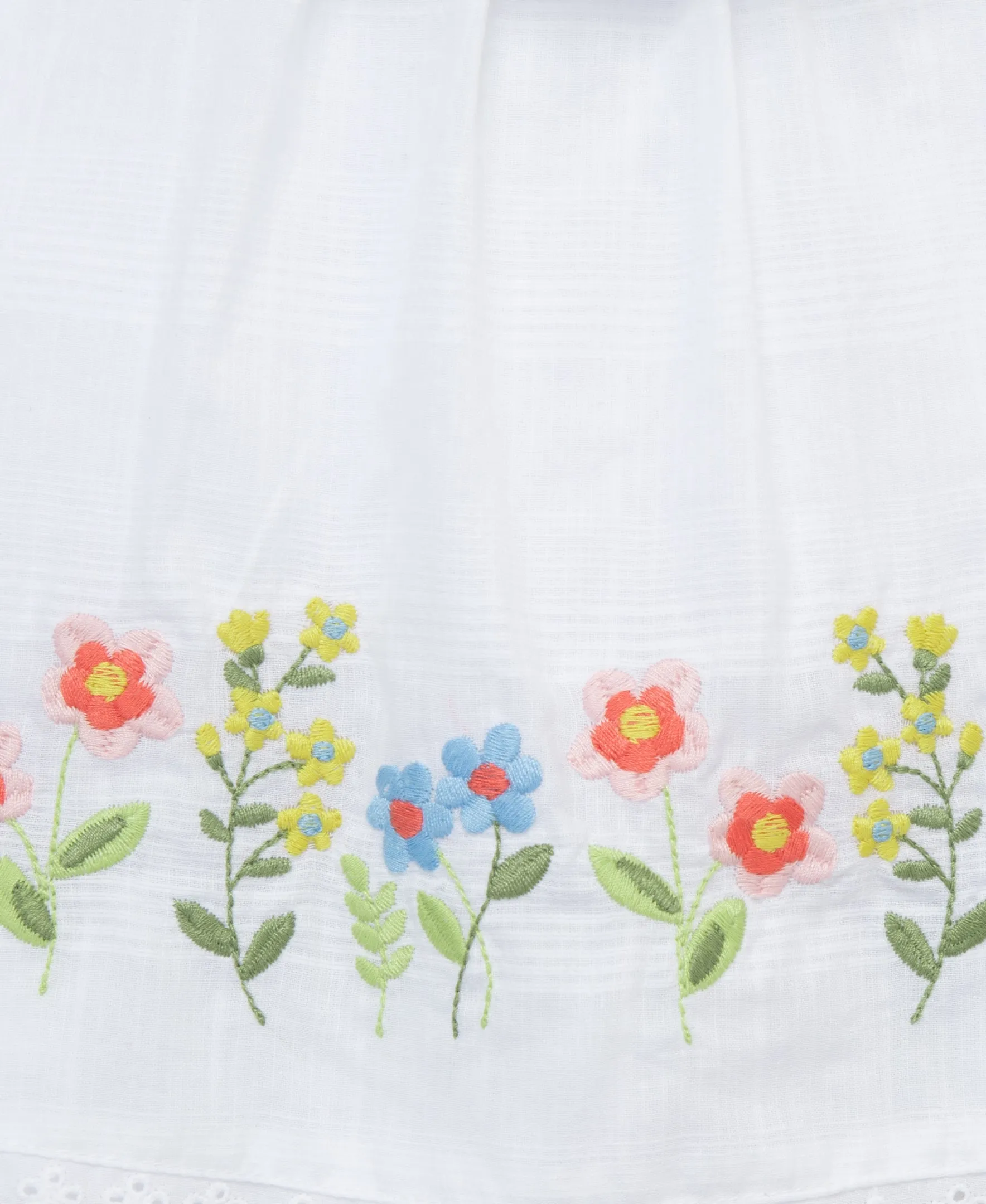 Floral Border Woven Tunic Set (3M-12M)
