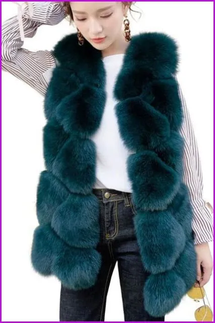 Fox Fur Gilet 70cm