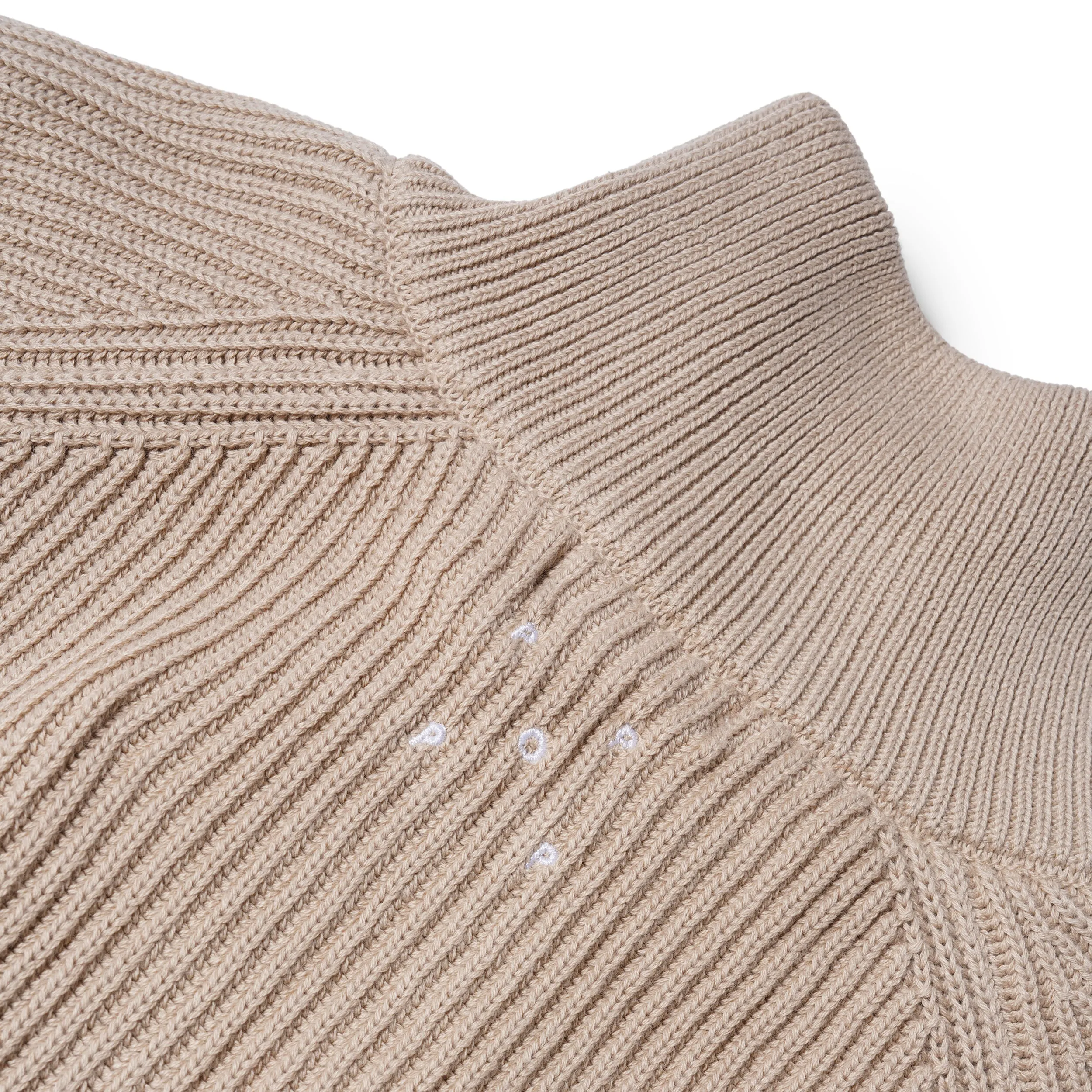 Fullzip Knitted Vest, White Pepper