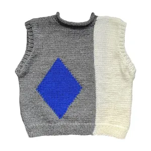 Green Moley Hand knitted Diamond Sweater Vest