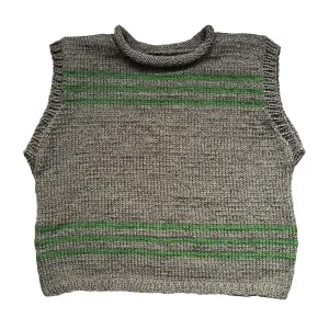 Green Moley Hand knitted Green Stripe Sweater Vest