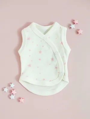 Incubator Vest, Pink Stars, Premium 100% Organic Cotton