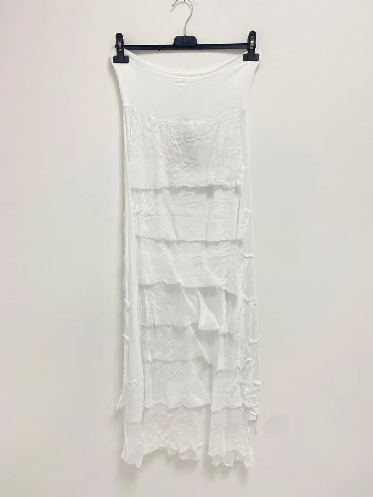 Italian Lagenlook Silk Tiered Maxi Skirt