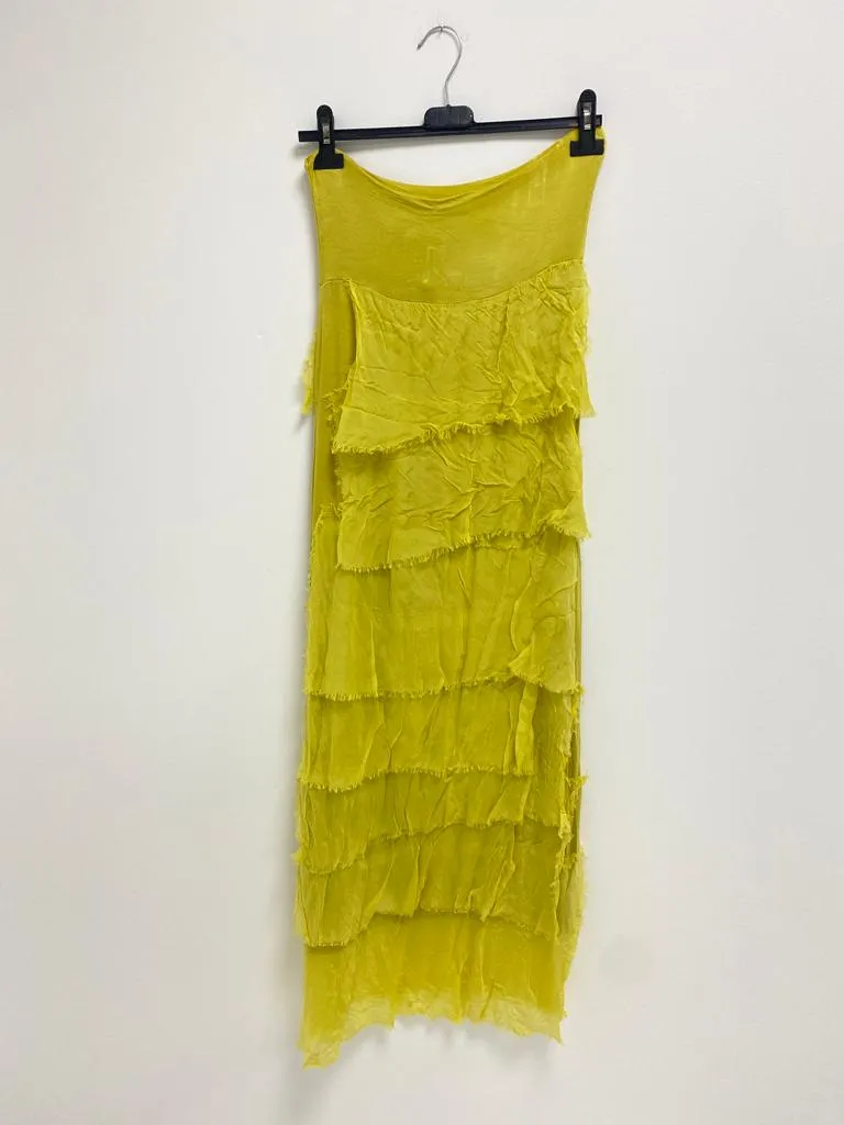 Italian Lagenlook Silk Tiered Maxi Skirt