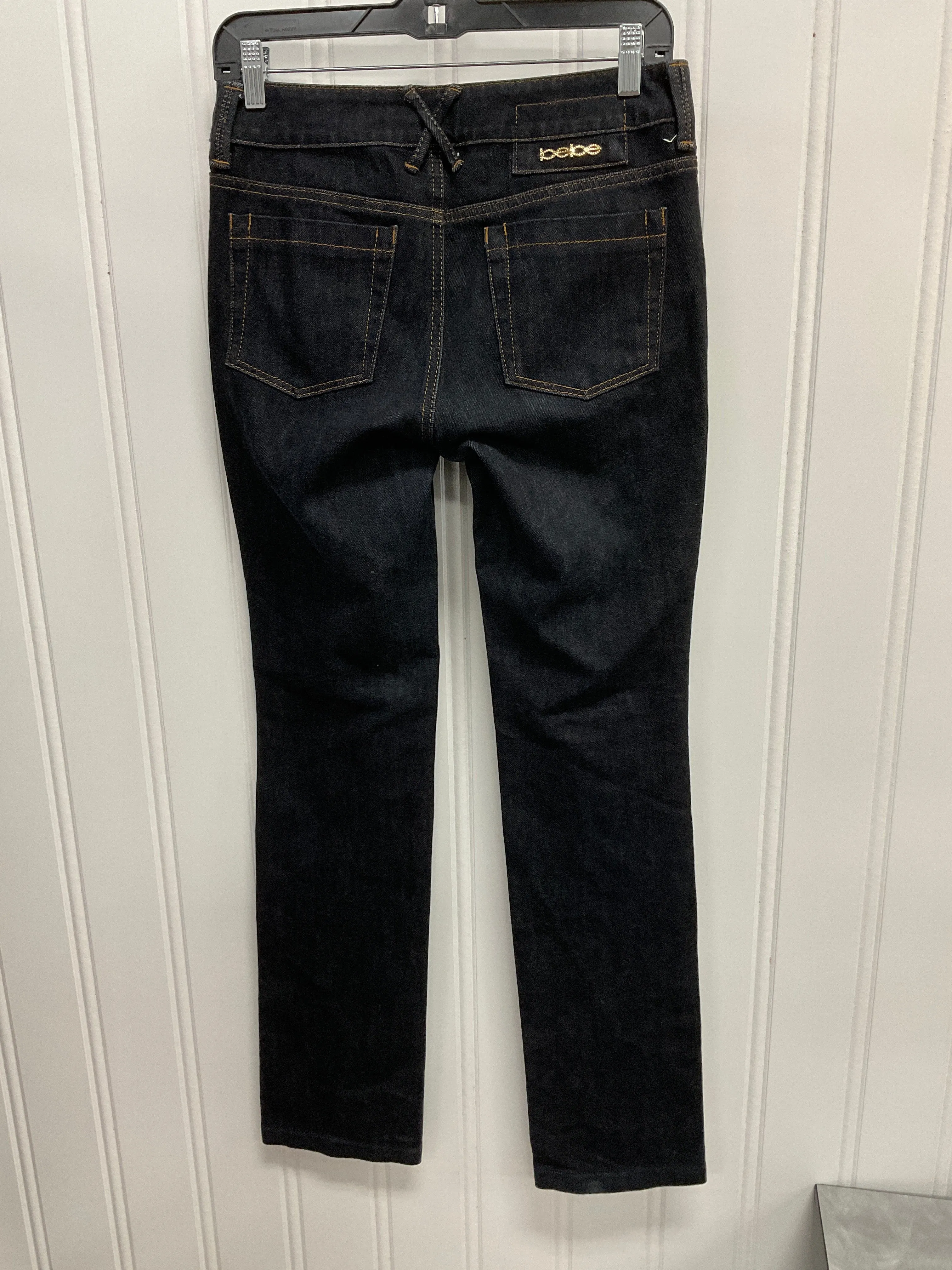 Jeans Straight By Bebe In Blue Denim, Size:4