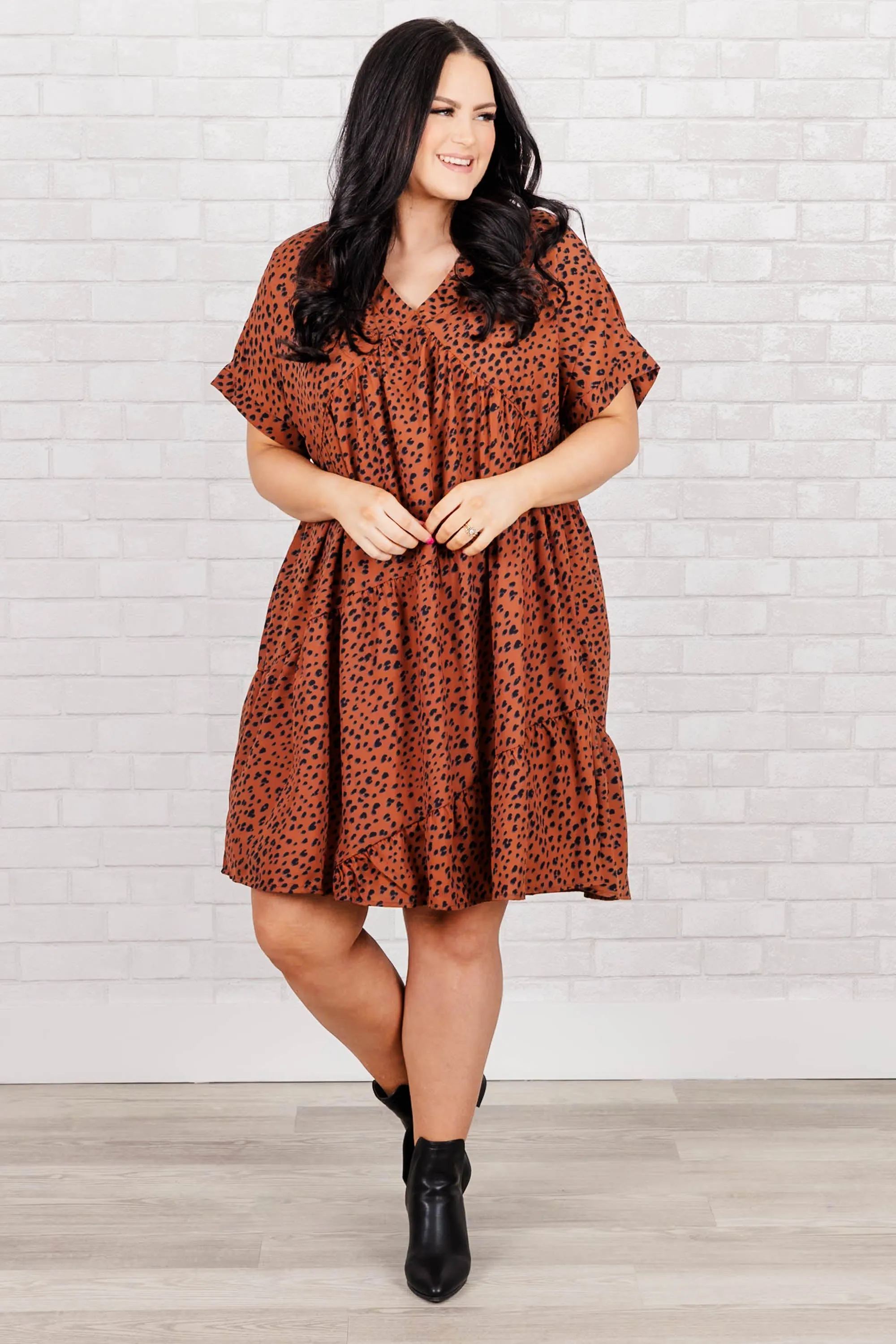 Just Try Again Dress, Rust
