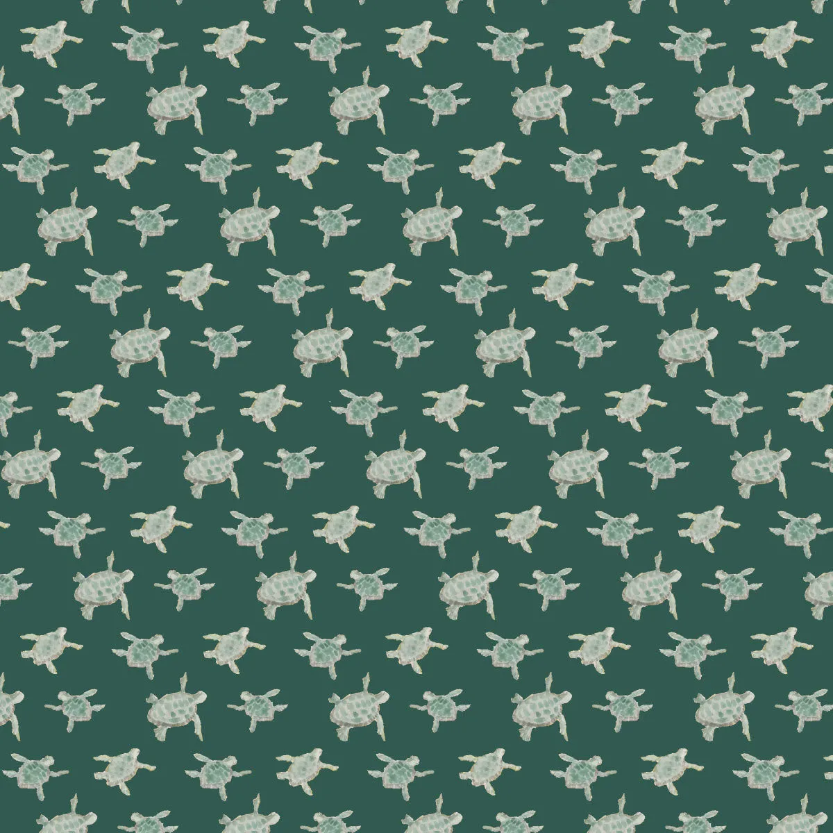 Kid's Puffer Vest in Posy Green with Sea Turtle Print Liner