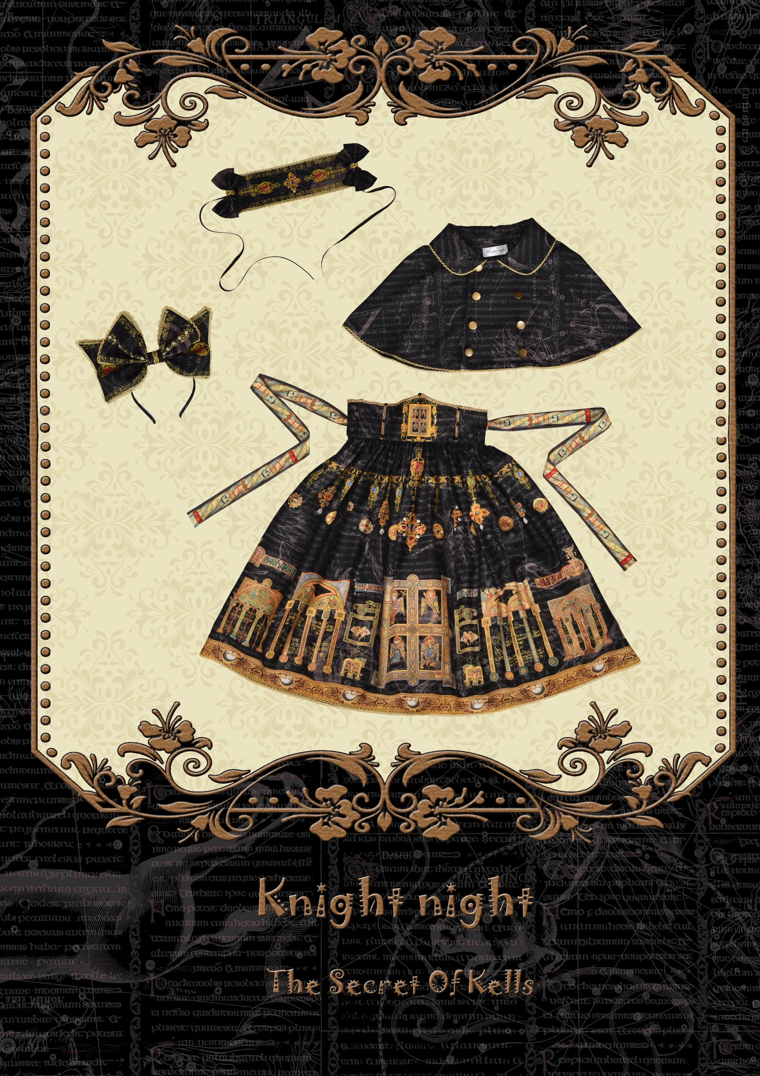 Knight Night~The Secret of Kells~Elegant Lolita Cape Short Lolita Cloak