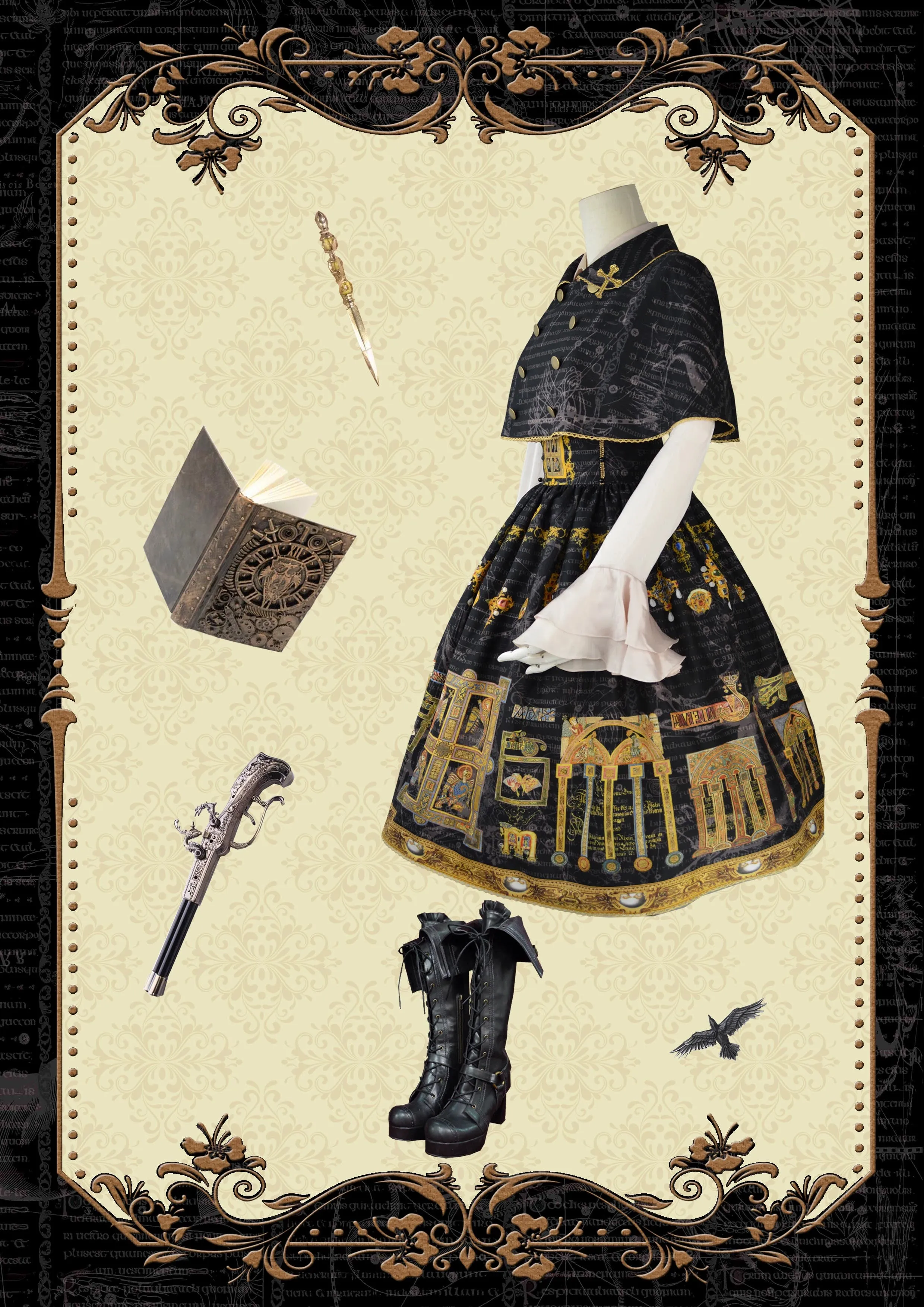 Knight Night~The Secret of Kells~Elegant Lolita Cape Short Lolita Cloak