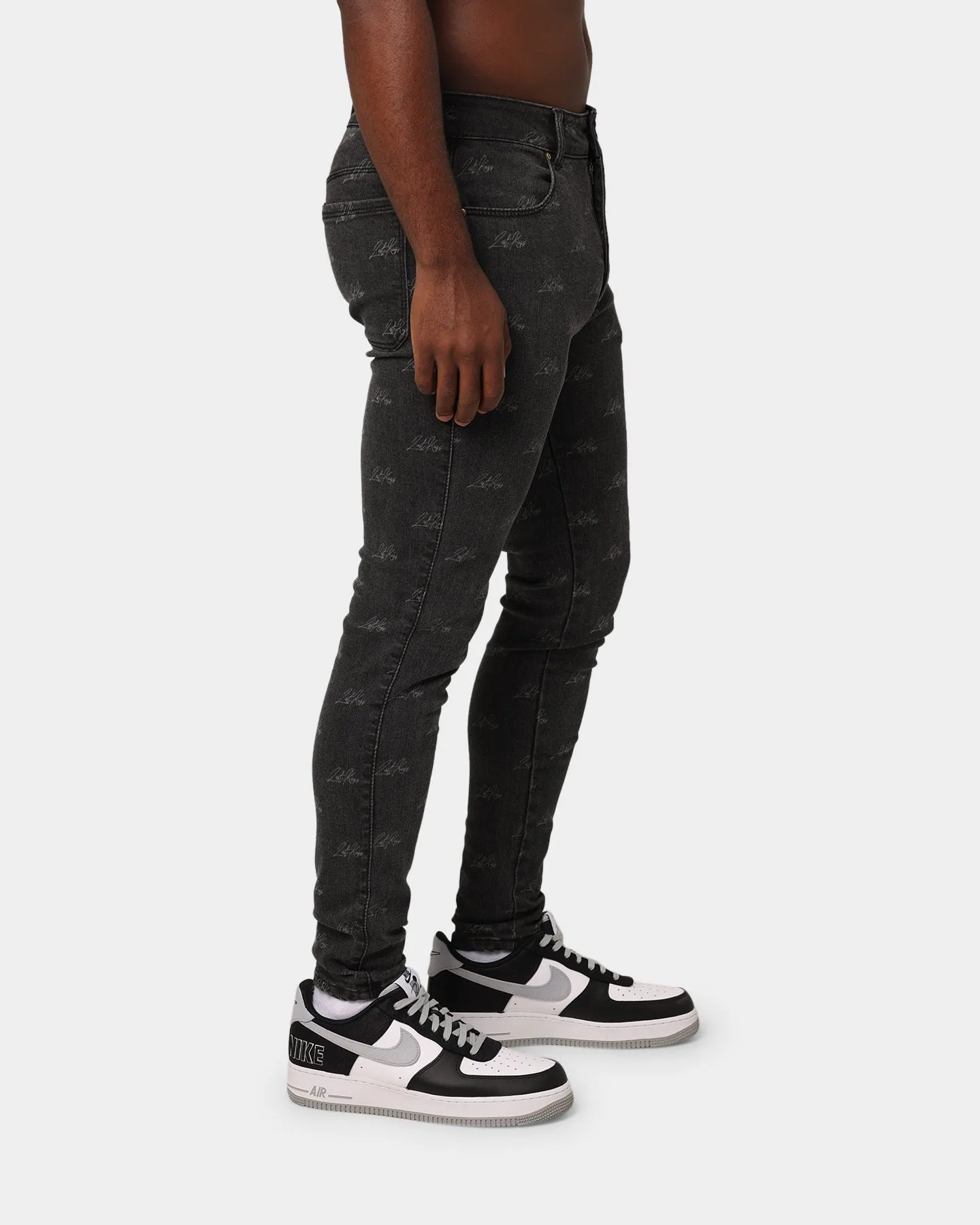 Last Kings Lasered Denim Jeans Black