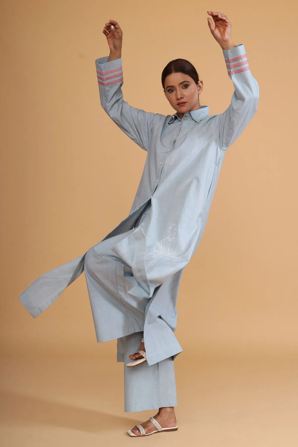 Mint Hand Painted Shirt Tunic