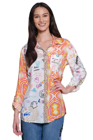 Novelty Mixed Print Tunic - Women's - Multi