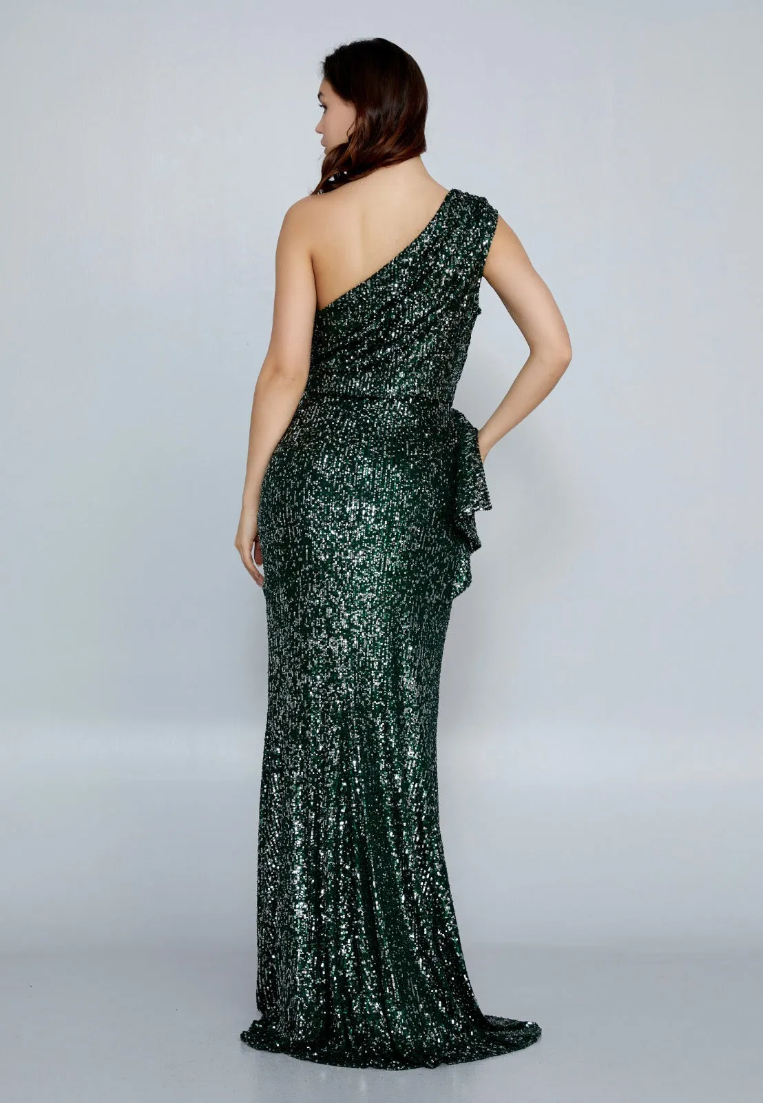 One Shoulder Maxi Dress Sequin