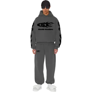 OS Rhinestone Flame Logo Hoodie