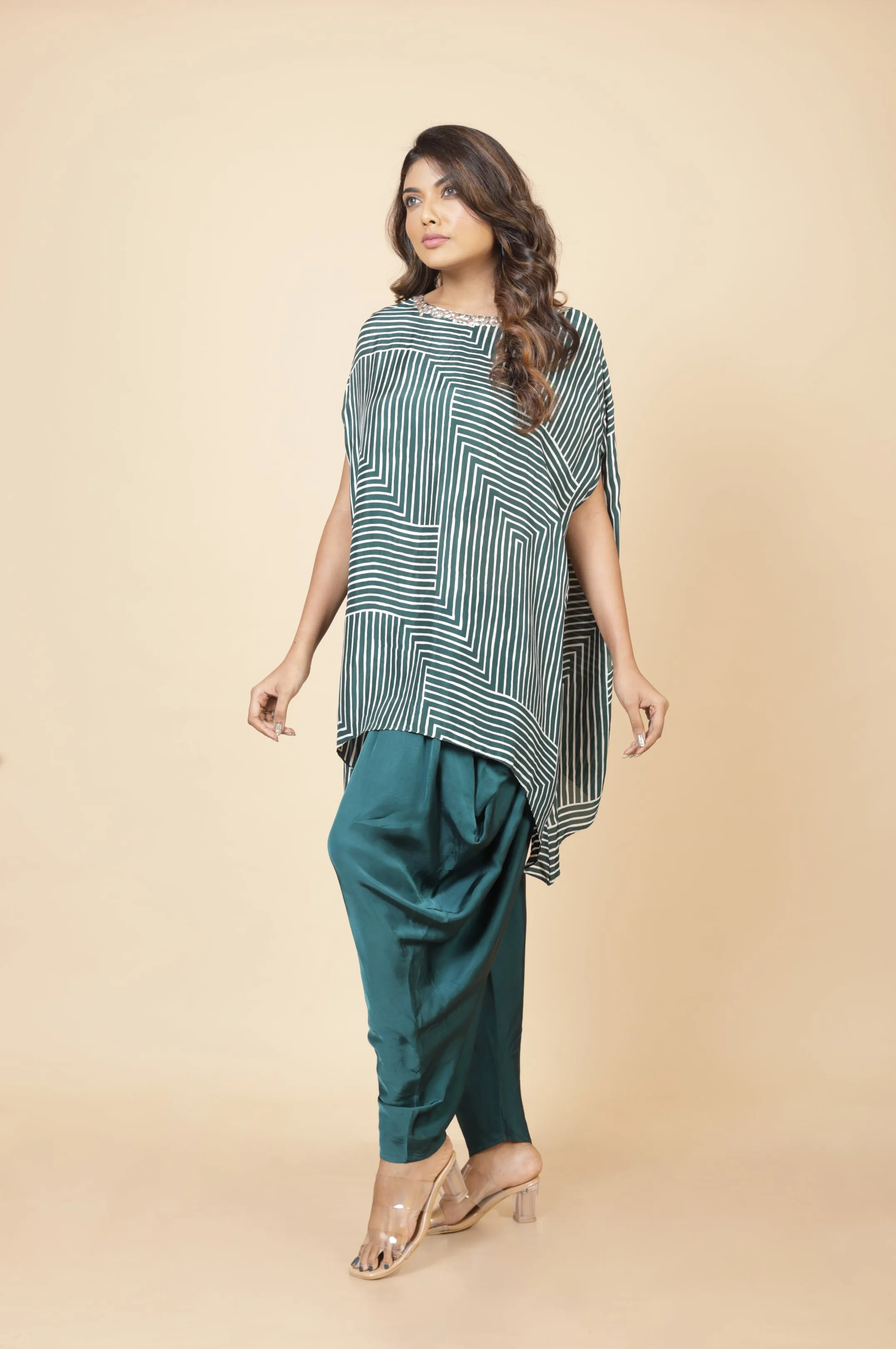 Printed Top And Dhoti Pant