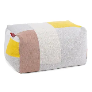 Small Footstool - Knitted Colourblock Grey