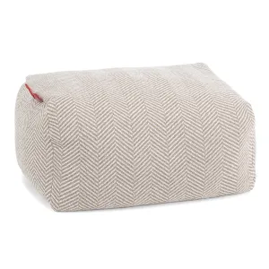 Small Footstool - Knitted Herringbone Stone