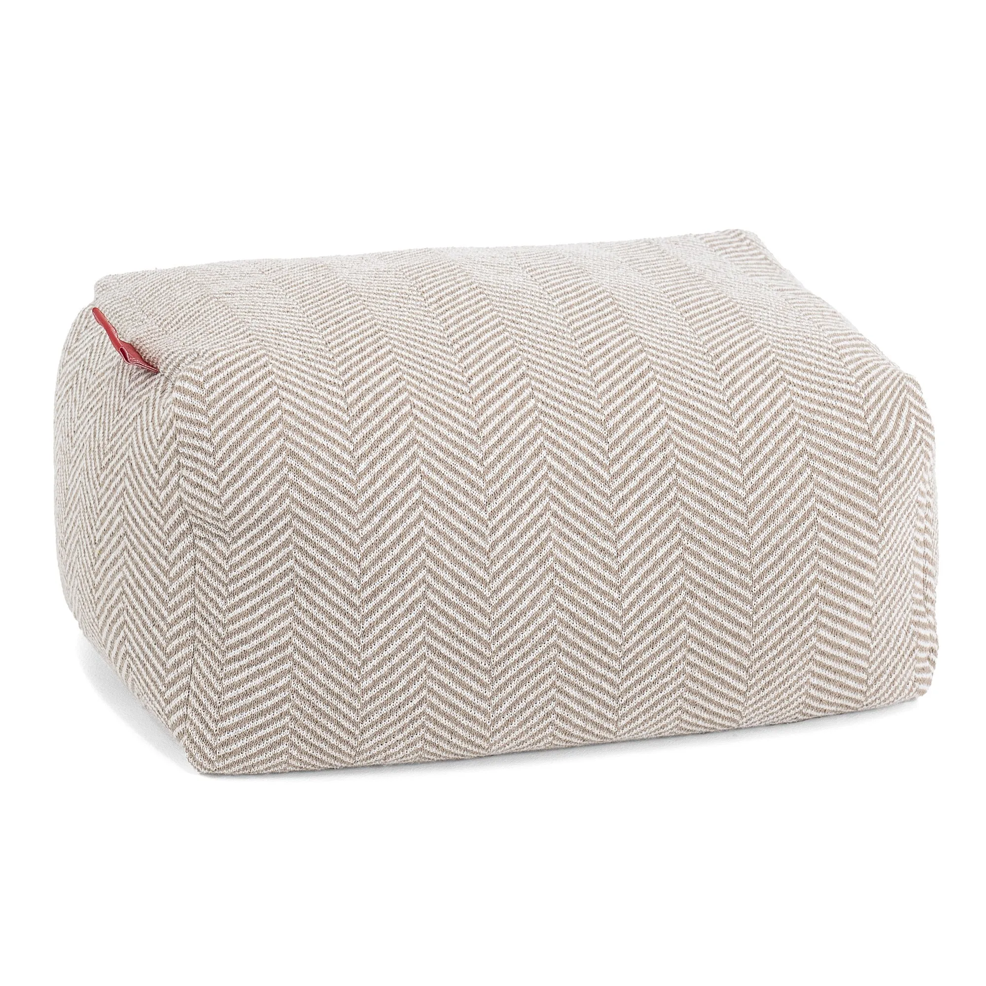 Small Footstool - Knitted Herringbone Stone