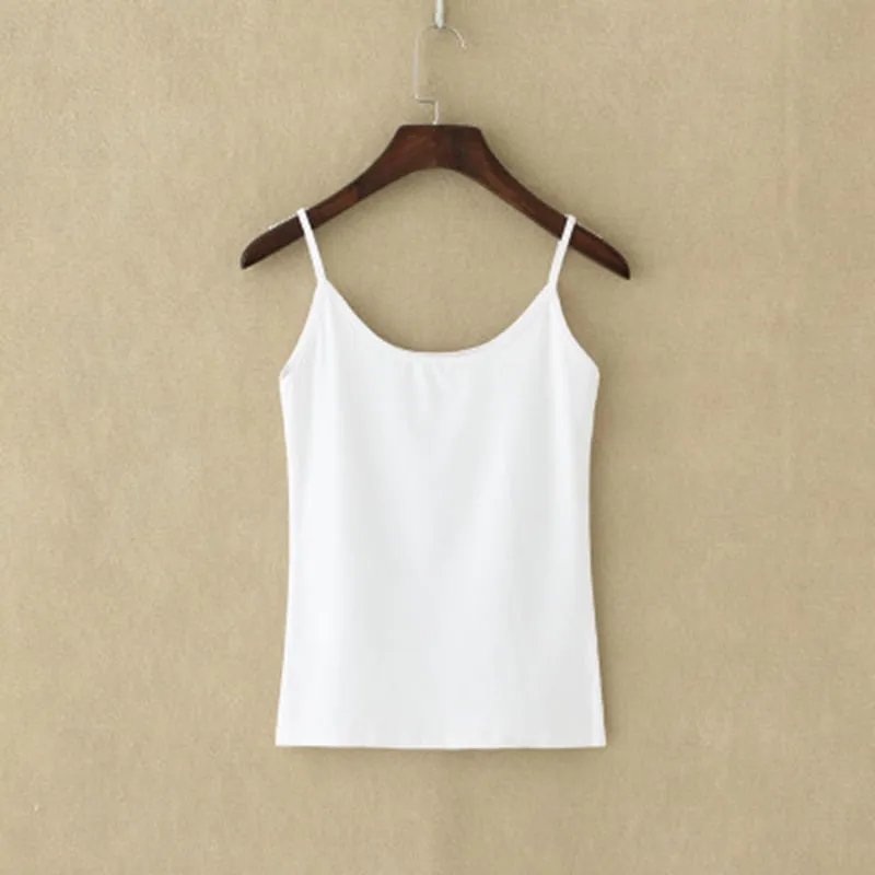 Spaghetti Strap Crop Top in Synthetic Cotton