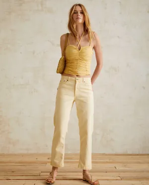 Straight Denim Jeans - Light Yellow
