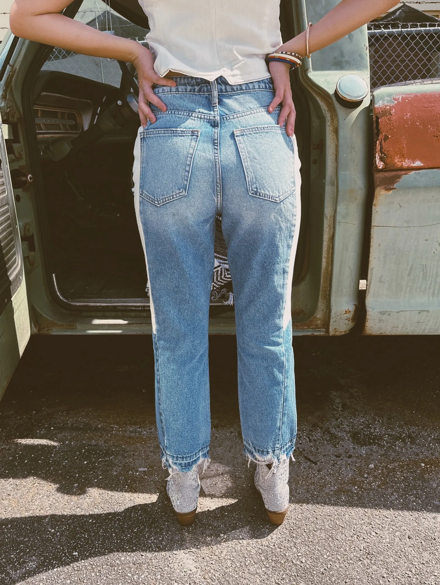 Tallulah Skye Crop Side Blocking Pane Jeans (DS) FG FM
