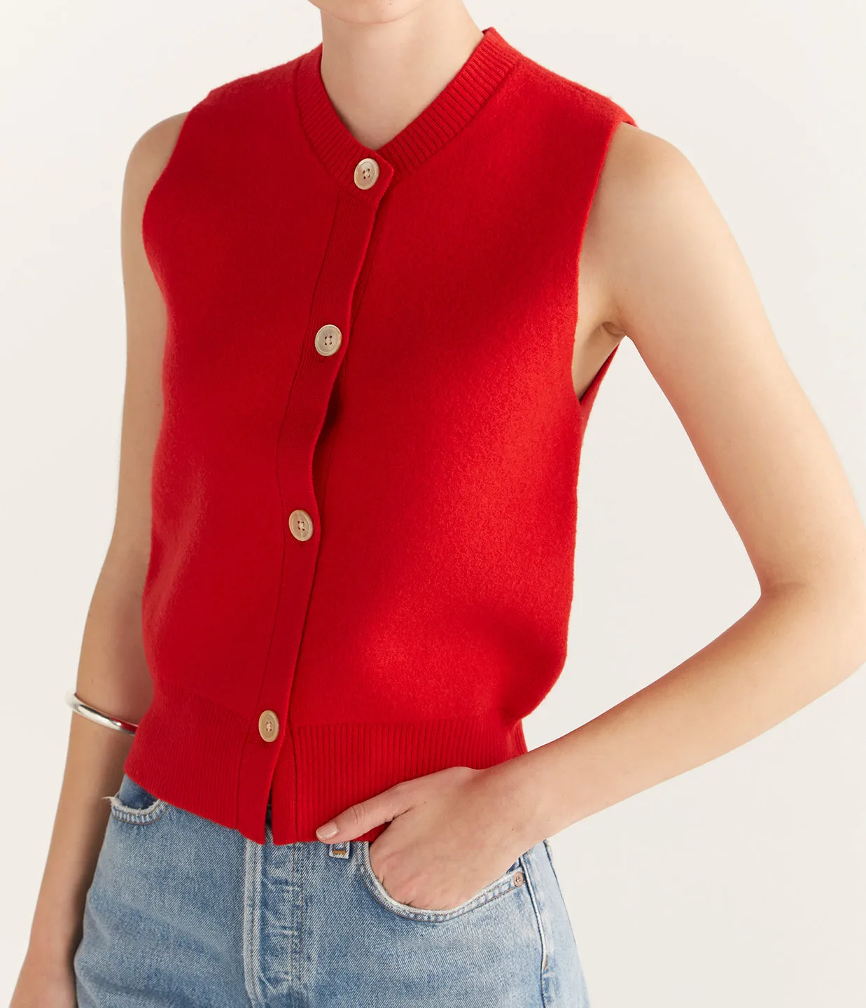 The Riley Vest in Red