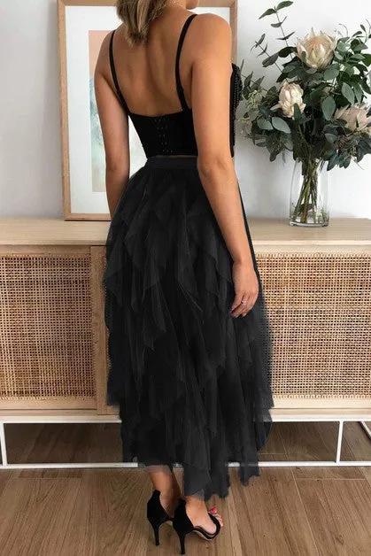 Tulle Tulle Tiered Maxi Skirt