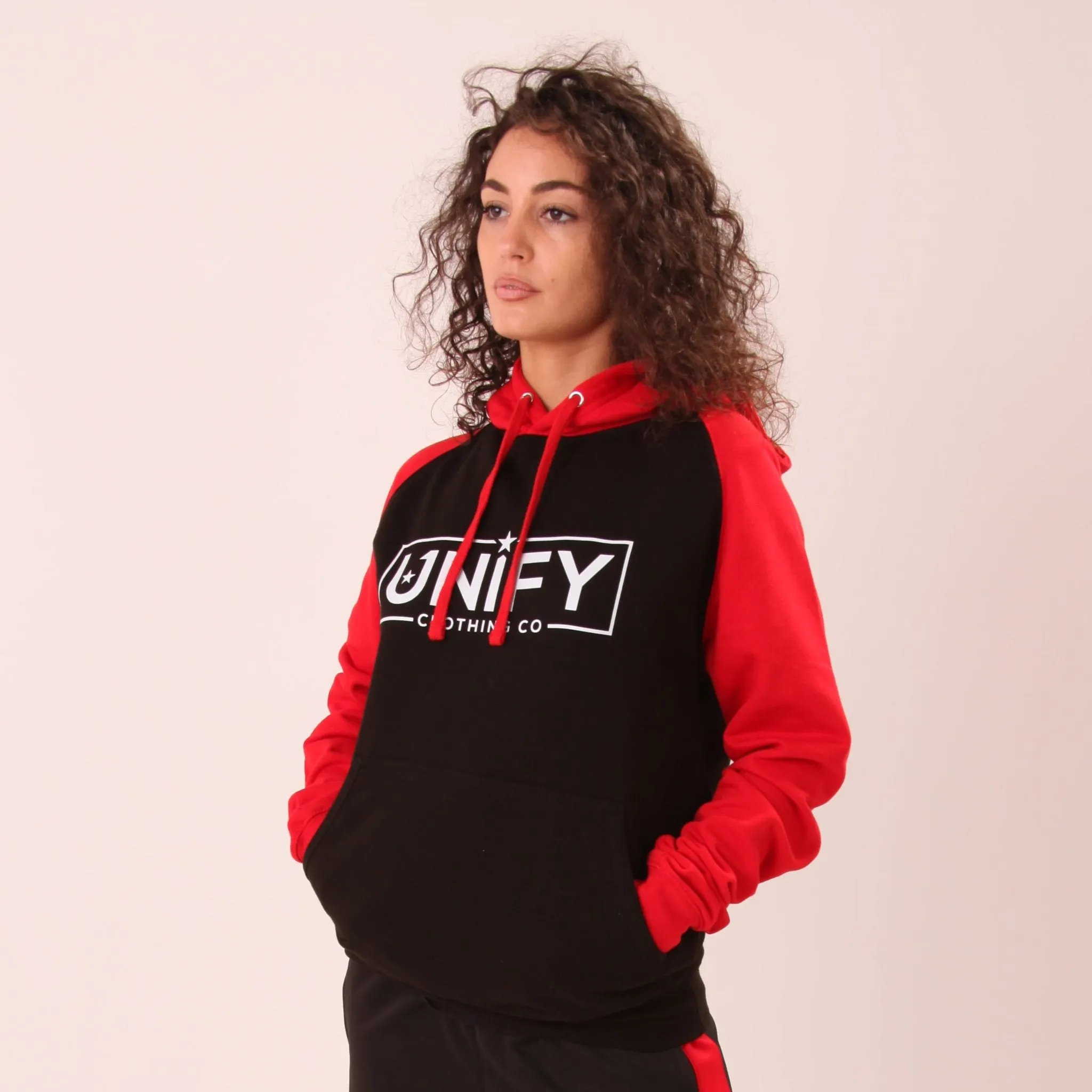 UNIFY Baseball Hoodie - Classic UNIFY Essential Womens Hoodie - UNIFY Red Jumper